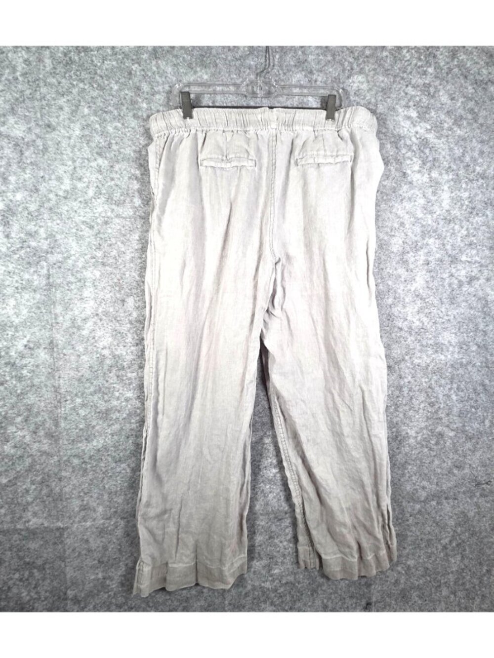 Artisan NY Women’s Linen Drawstring Wide Leg Pants Beige Gray Size L - Picture 7 of 10
